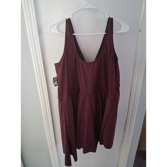 Torrid 1 Piece Dress Twist Swimsuit Front Assymtrical Size 4 Brown Chocolate - Picture 6 of 6